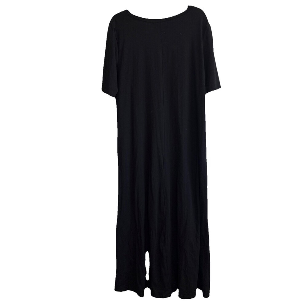 New Merokeety Maxi Length Tshirt Dress Relaxed Fit Black Cotton Size XL - Picture 7 of 7